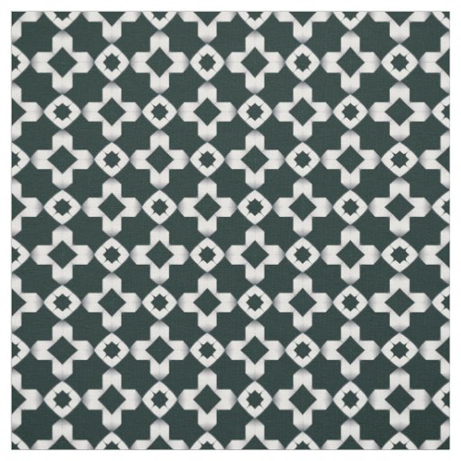 Geometric Pattern with White Crosses Fabric