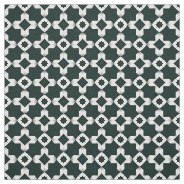Geometric Pattern with White Crosses Fabric (Swatch)