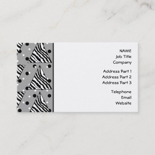 Geometric Pattern with Zebra Stripes and Dots. Business Cards