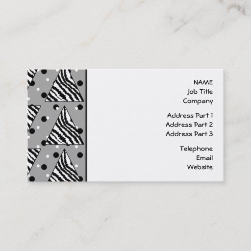 Customizable Geometric Pattern with Zebra Stripes and Dots. Business Cards