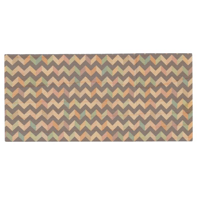Geometric Pattern Wood Flash Drive (Front)