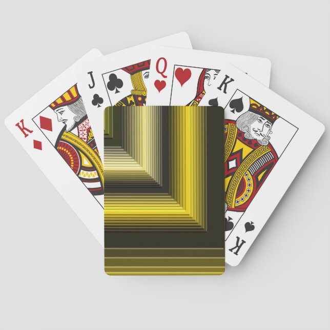 geometric pattern yellow black poker cards (Back)