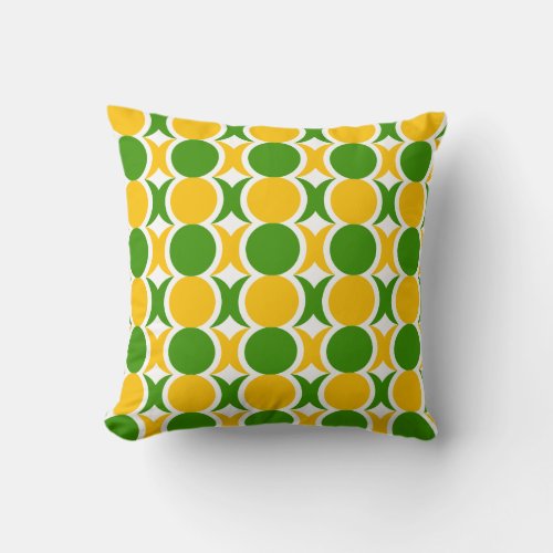 Geometric Pattern Yellow Green  Throw Pillow