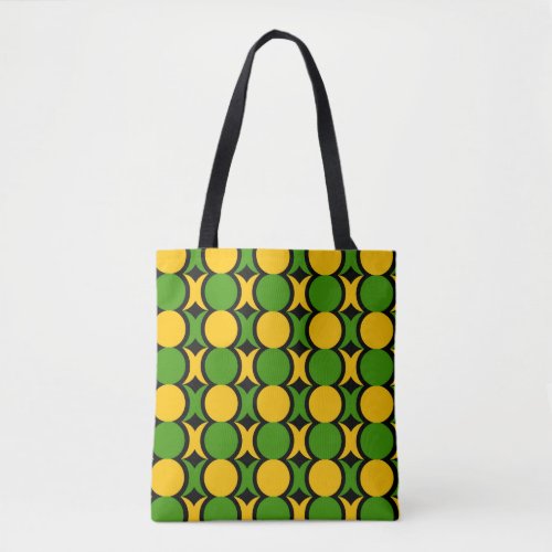 Geometric Pattern Yellow Green Tote Bag