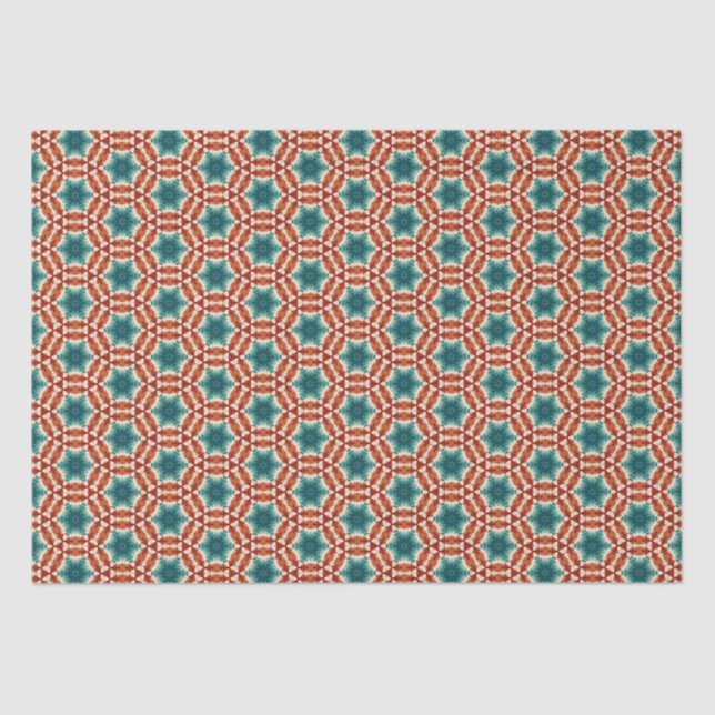 Geometric Patterned Christmas Stars 7 Tissue Paper (Front)