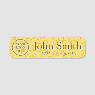 Geometric Patterned Name Tag with Elegant Shapes