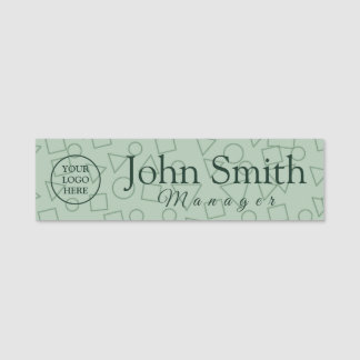 Geometric Patterned Name Tag with Elegant Shapes