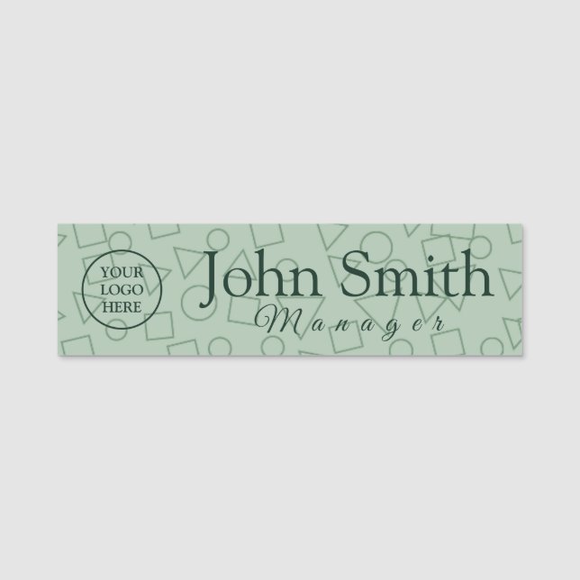 Geometric Patterned Name Tag with Elegant Shapes (Front)