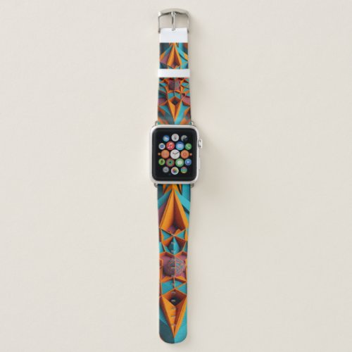 Geometric patterns 3D high detail vibrant colour Apple Watch Band