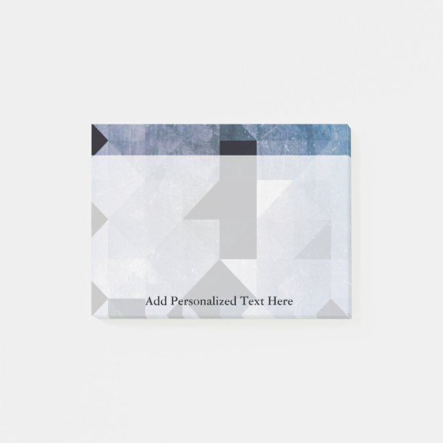 Geometric Patterns | Blue Triangles and Diamonds Post-it Notes (Front)