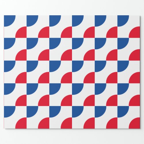 Geometric Patterns Camouflage Red Blue White Cool Wrapping Paper