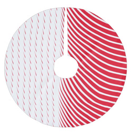 Geometric Patterns Christmas Red White Abstract Brushed Polyester Tree Skirt