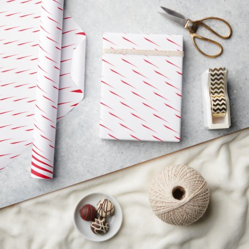 Geometric Patterns Christmas Red White Cute Wrapping Paper