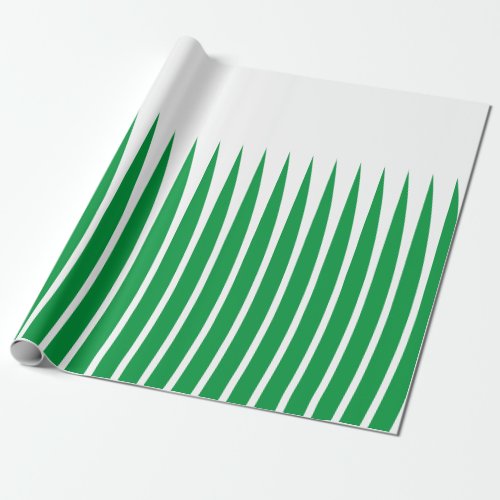 Geometric Patterns Christmas White Green Spike Art Wrapping Paper