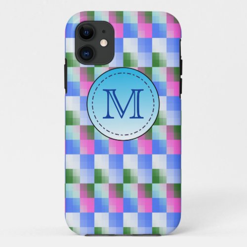 Geometric Patterns  Custom Monogram iPhone 11 Case