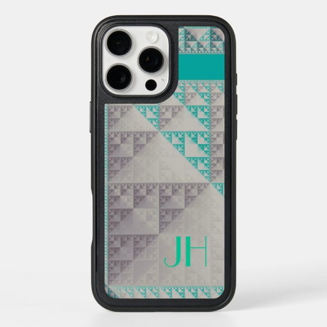 Geometric Patterns & Custom Monogram Otterbox iPhone Case (Back)