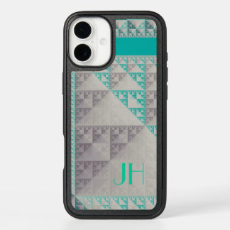 Geometric Patterns & Custom Monogram iPhone 16 Plus Case