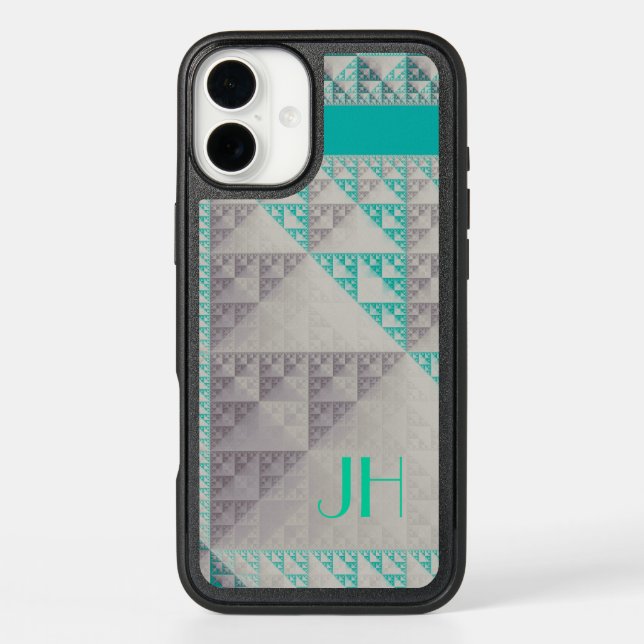 Geometric Patterns & Custom Monogram Otterbox iPhone Case (Back)