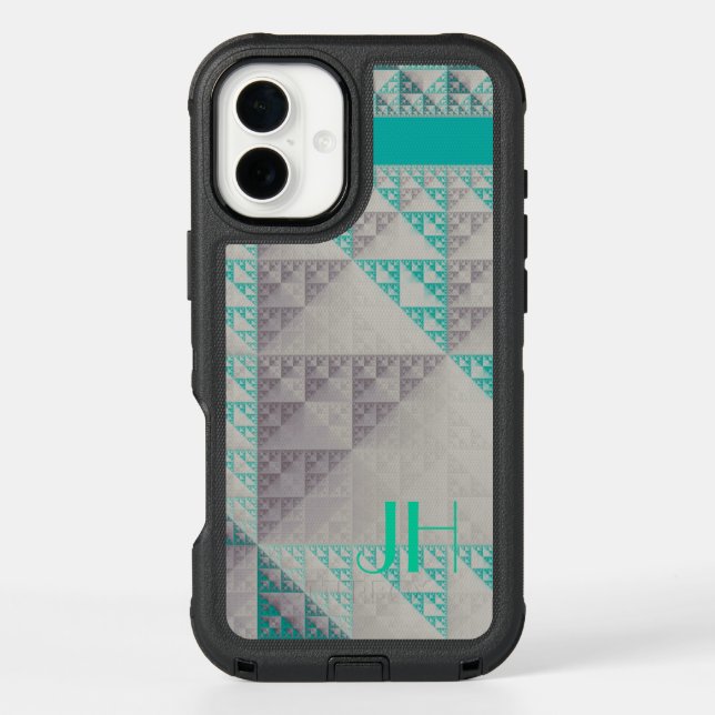Geometric Patterns & Custom Monogram Otterbox iPhone Case (Back)