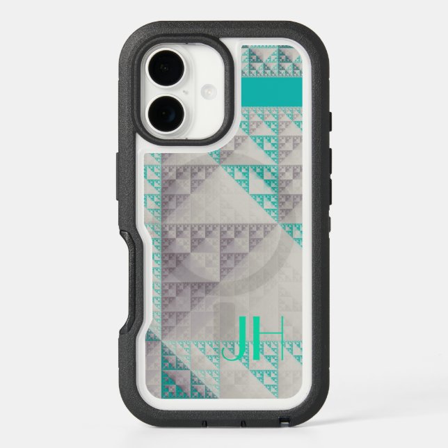 Geometric Patterns & Custom Monogram Otterbox iPhone Case (Back)
