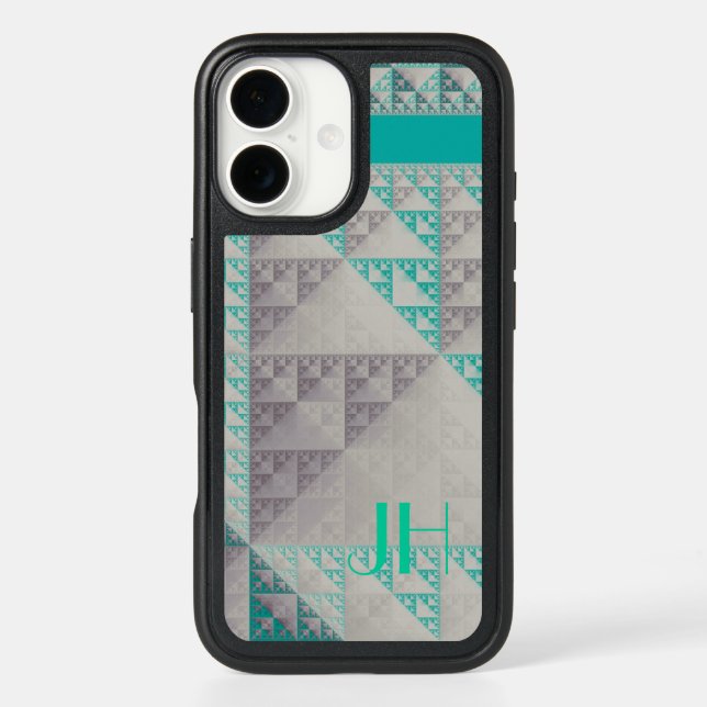 Geometric Patterns & Custom Monogram Otterbox iPhone Case (Back)