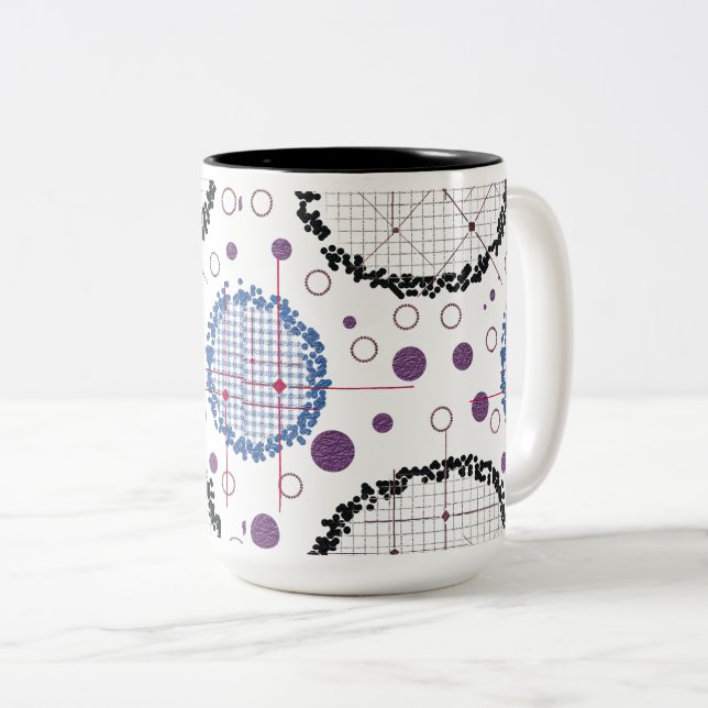  Geometric Patterns for Modern Design Two-Tone Coffee Mug (Front Right)