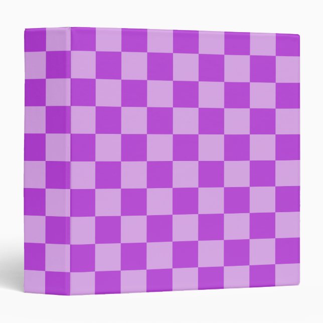 Geometric Patterns in Purple and Light Purple 3 Ring Binder (Front/Spine)