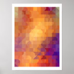 Geometric Patterns | Orange Squares And Triangles Poster at Zazzle