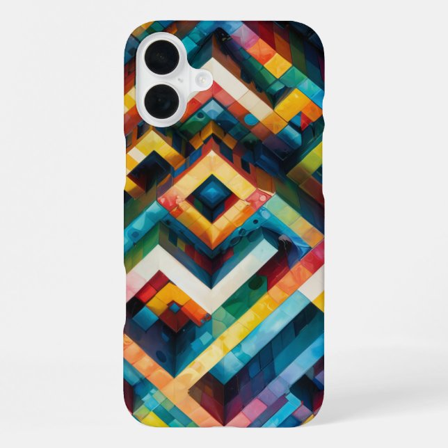 Geometric Patterns with Bold Contrasting Colors Iphone Case (Back)