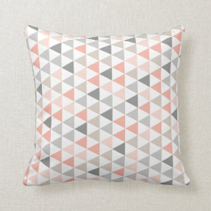 peach and gray throw pillows