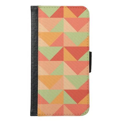 Geometric Peach Teal Modern Colorful Pattern Samsung Galaxy S6 Wallet Case