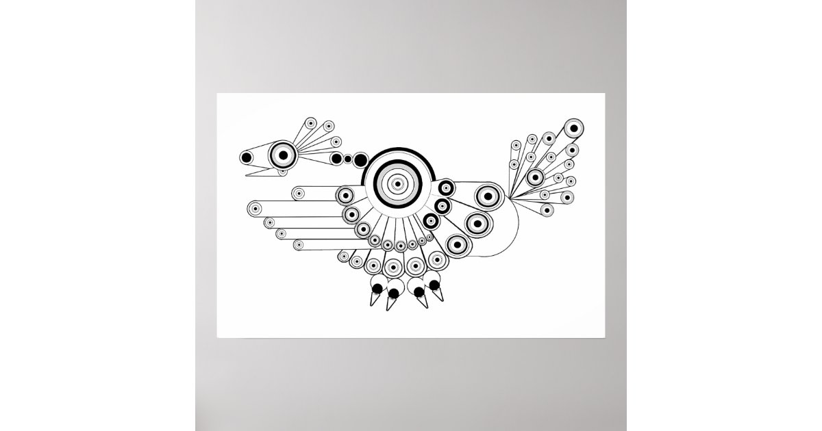 peacock geometric drawing