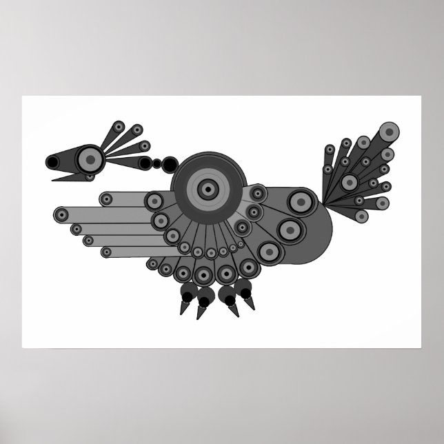 Geometric Peacock Design Poster (Front)