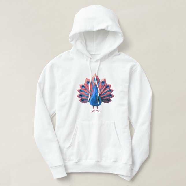 Geometric Peacock Hoodie (Design Front)