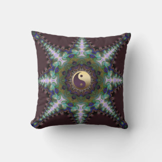 Geometric Peacock Star Yin Yang Cushion / Pillow