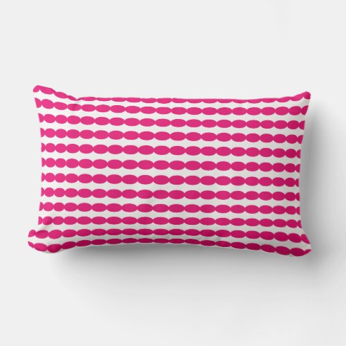 Geometric Pearl Patterns Custom Colors Pink White Lumbar Pillow