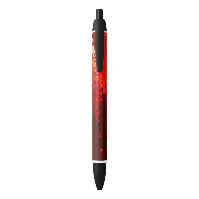 Geometric Pen in Vibrant Red and Beige (Back (Vertical))