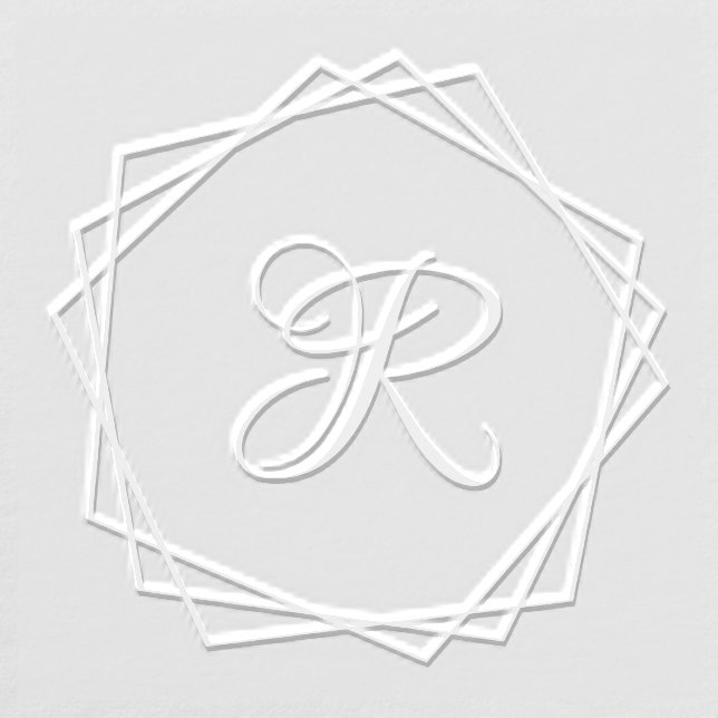 Geometric Pentagons Frame Single Initial Monogm 68 Embosser (Design)