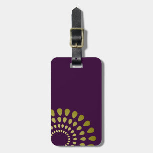 Geometric Petal Pattern in Gold Blank Luggage Tag