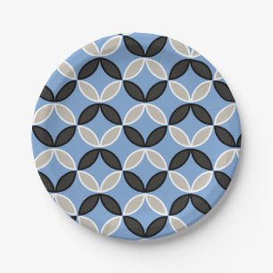 Geometric petal pattern paper plates