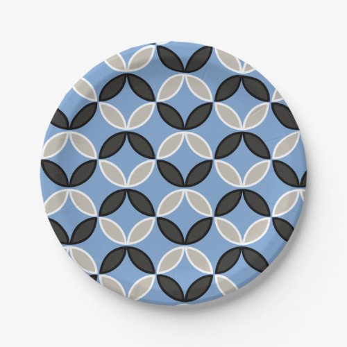 Geometric petal pattern paper plates