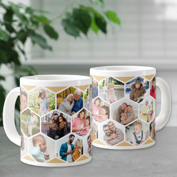 Geometric Photo Collage 17 Picture Giant Coffee Mug by darlingandmay at Zazzle