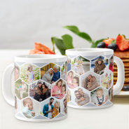 Geometric Photo Collage 17 Picture Silver Grey Giant Coffee Mug at Zazzle