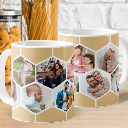 Geometric Photo Collage 9 Picture 11oz Coffee Mug