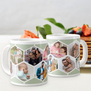 Geometric Photo Collage 9 Picture Sage Green Giant Coffee Mug at Zazzle