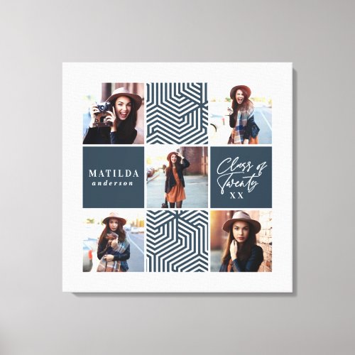 Geometric photo graduation personalized gift canvas print