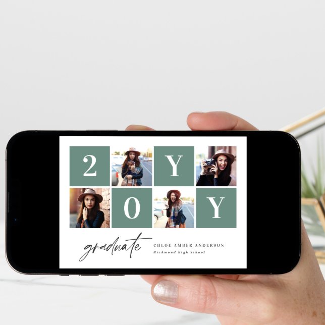 Geometric photo typography graduation announcement (Front Digital)