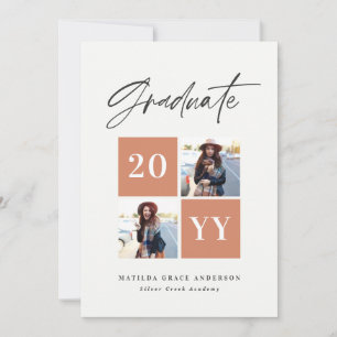 Geometric photo typography graduation announcement