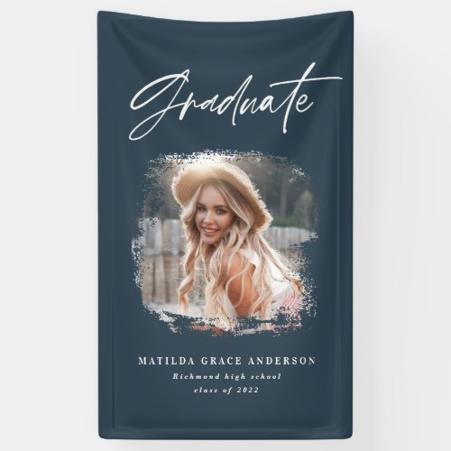 Geometric photo typography graduation party decor  banner