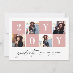 Geometric photo typography graduation party invite